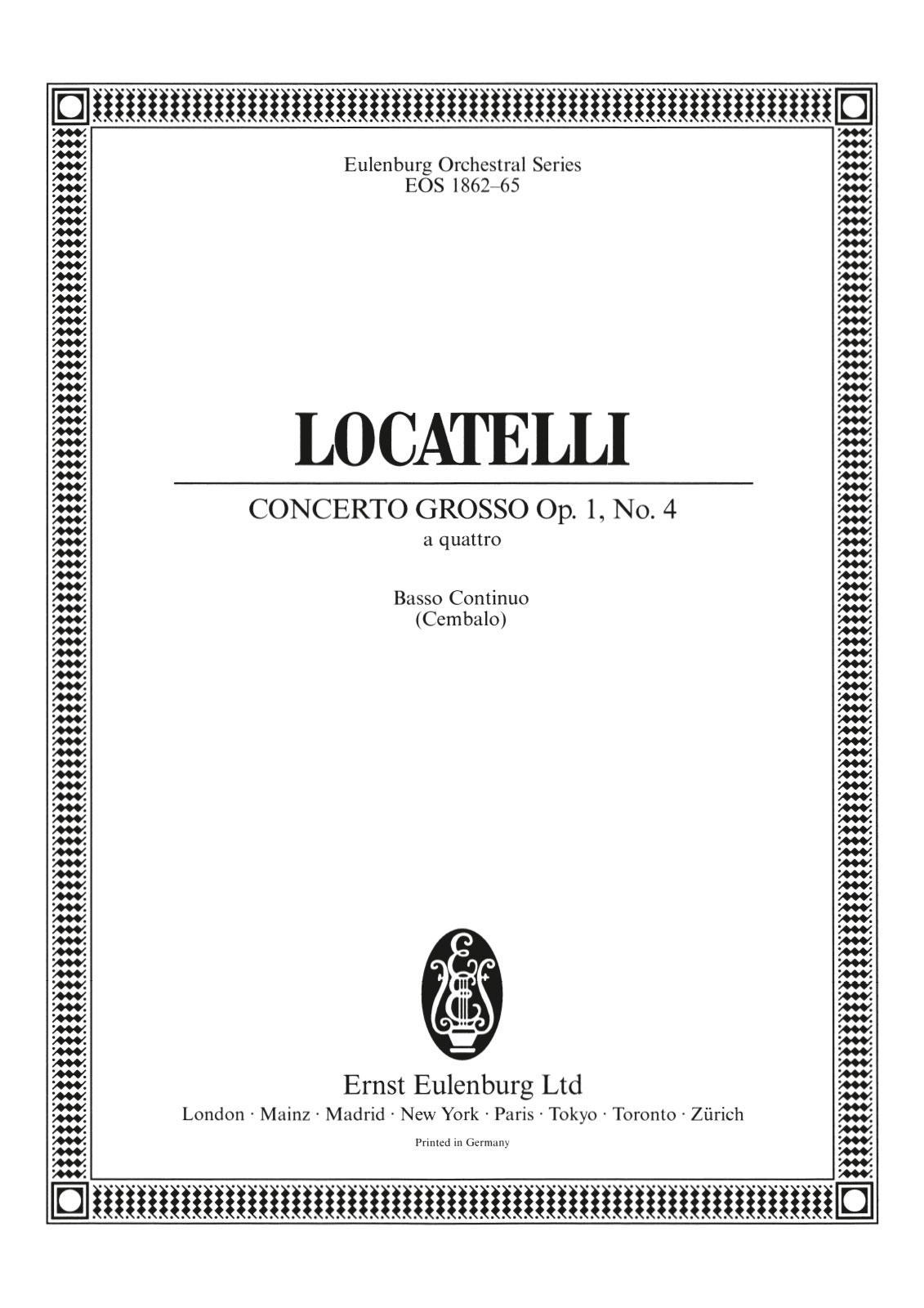Vorderes Coverbild Concerto grosso Nr. 4 e-Moll op. 1