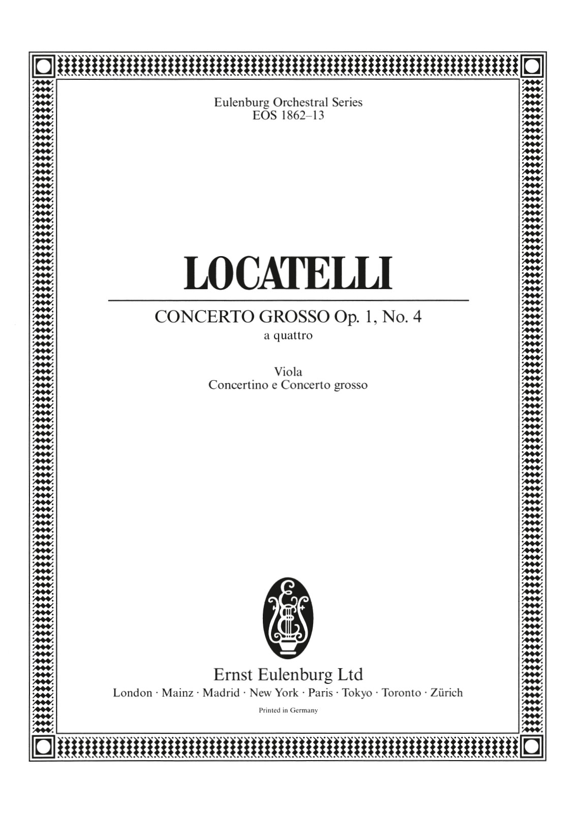 Vorderes Coverbild Concerto grosso Nr. 4 e-Moll op. 1