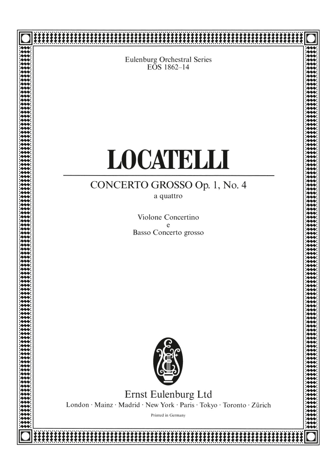 Vorderes Coverbild Concerto grosso Nr. 4 e-Moll op. 1