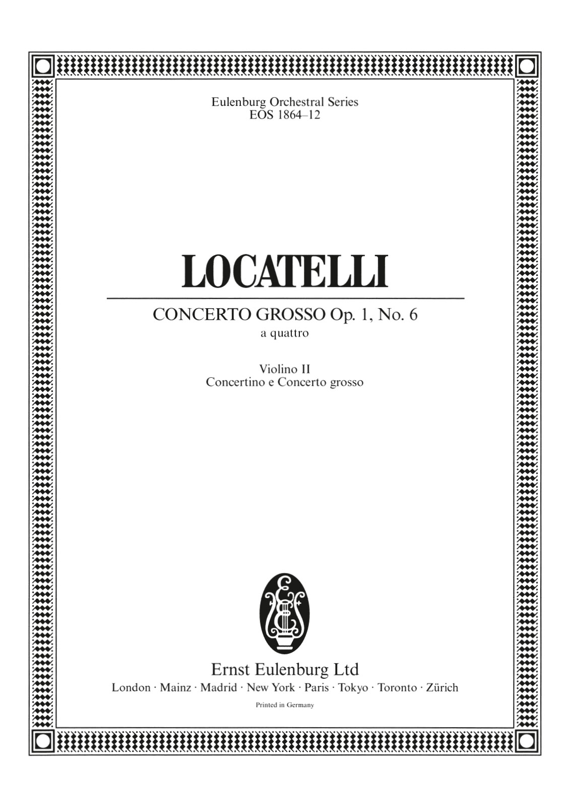 Vorderes Coverbild Concerto grosso Nr. 6 c-Moll op. 1