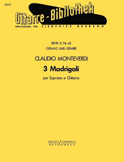 Vorderes Coverbild Drei Madrigali Nr. 63