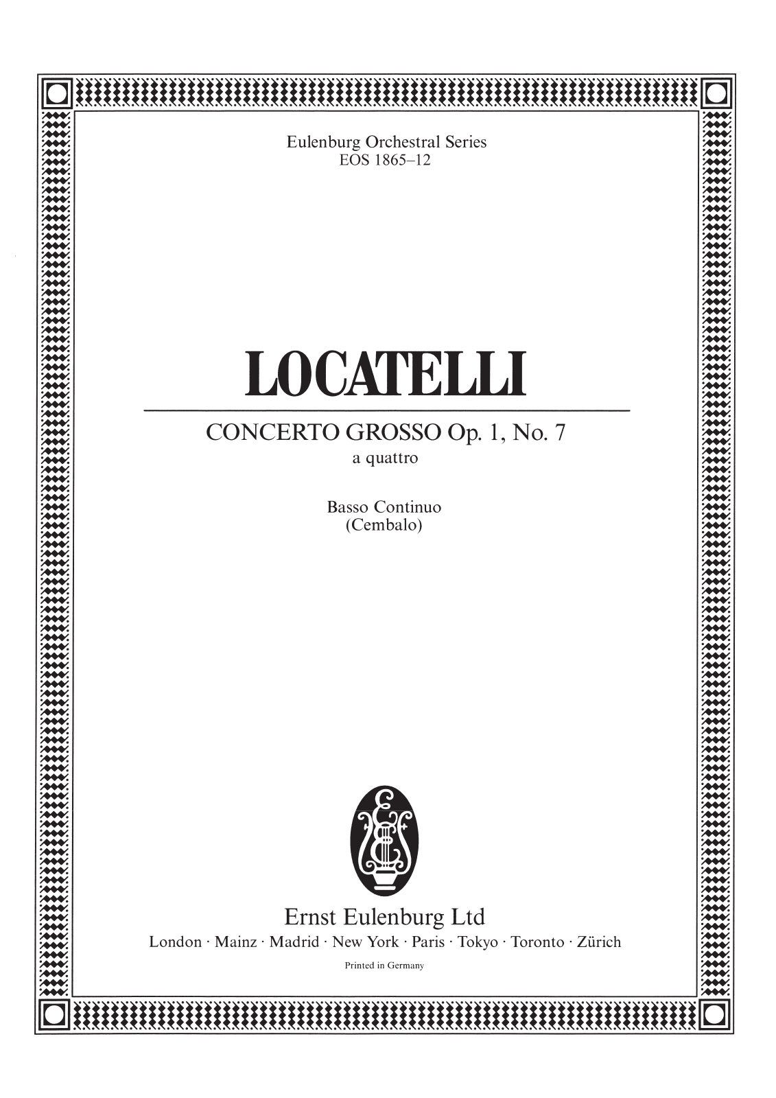 Vorderes Coverbild Concerto grosso Nr. 7 F-Dur op. 1