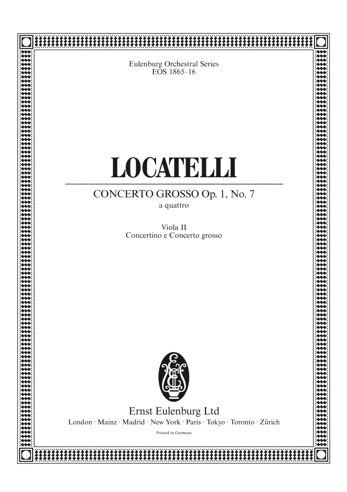 Vorderes Coverbild Concerto grosso Nr. 7 F-Dur op. 1