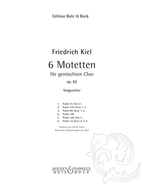 Vorderes Coverbild Sechs Motetten op. 82 