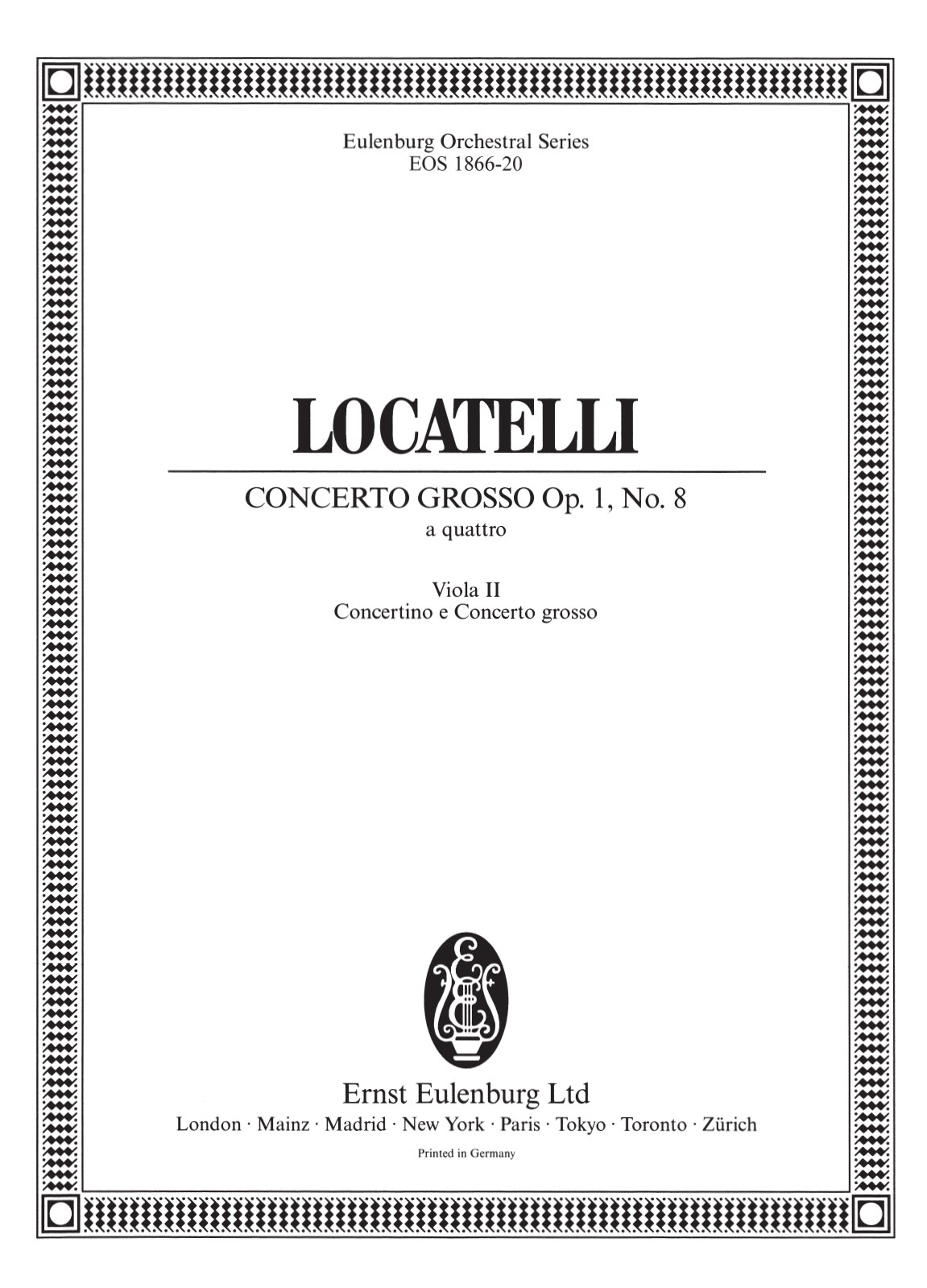 Vorderes Coverbild Concerto grosso „a quattro“ f-moll op. 1/8 Nr. 8