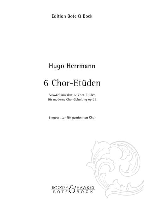 Vorderes Coverbild Sechs Chor-Etüden op. 72 