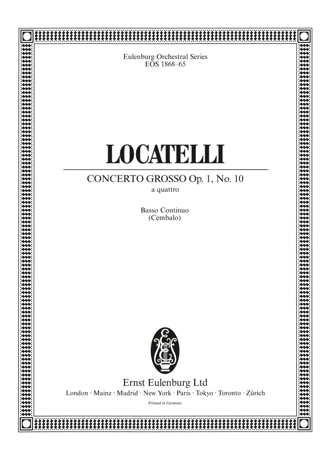 Vorderes Coverbild Concerto grosso Nr. 10 C-Dur op. 1