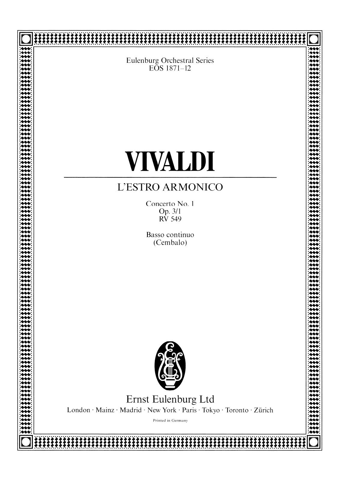Vorderes Coverbild Concerto Nr. 1 D-dur op. 3/1 RV 549