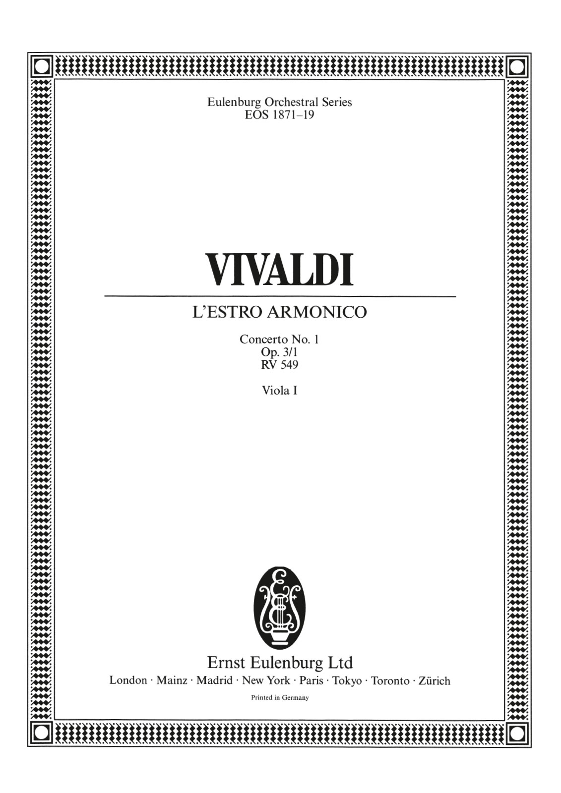 Vorderes Coverbild Concerto Nr. 1 D-dur op. 3/1 RV 549
