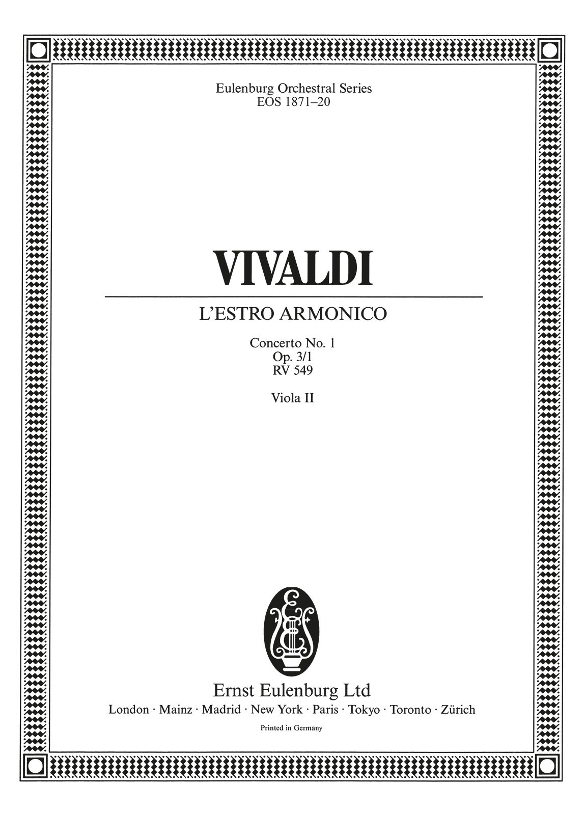 Vorderes Coverbild Concerto Nr. 1 D-dur op. 3/1 RV 549