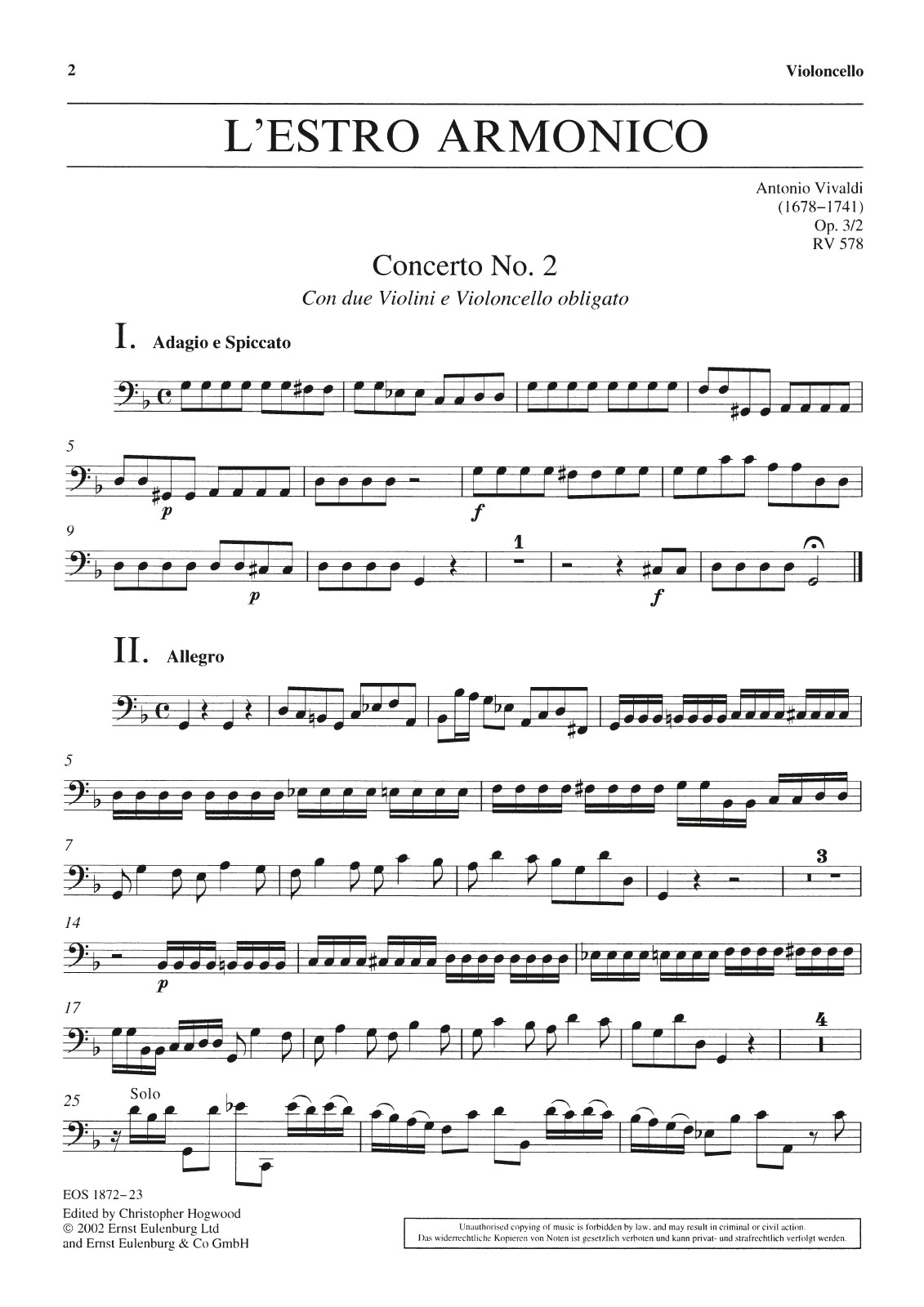 Vorderes Coverbild Concerto g-moll op. 3/2 RV 578