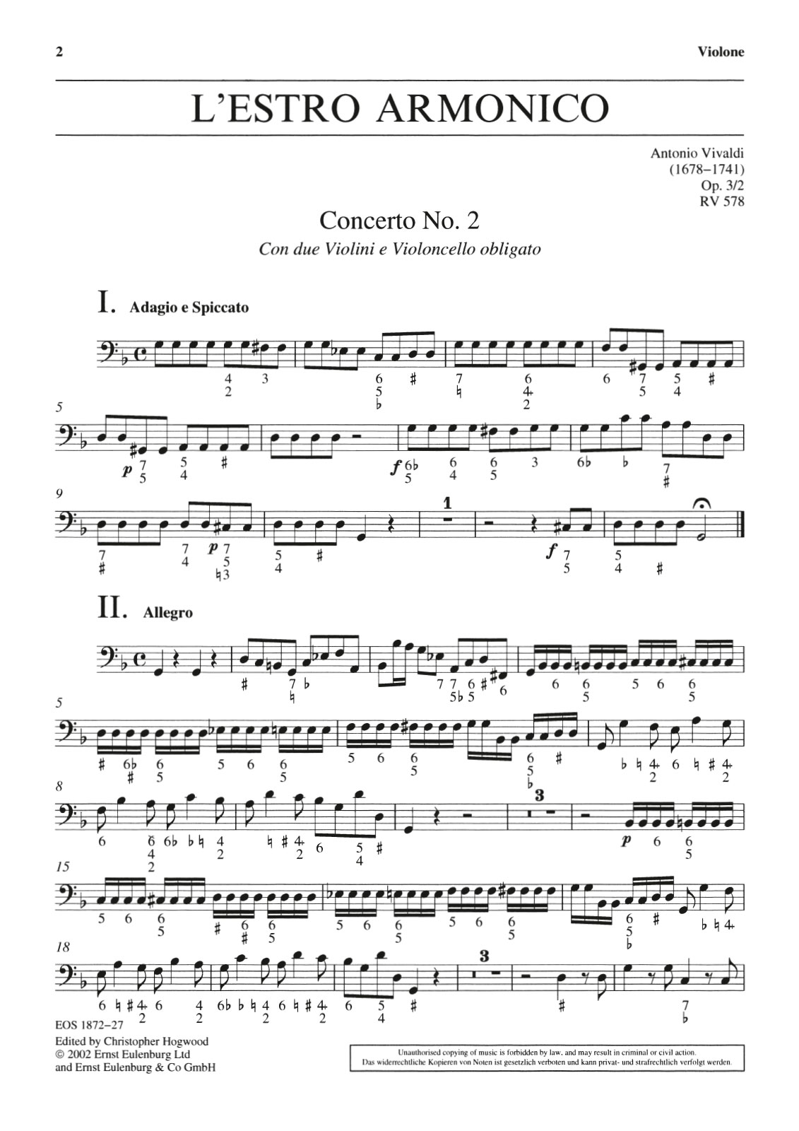 Vorderes Coverbild Concerto g-moll op. 3/2 RV 578