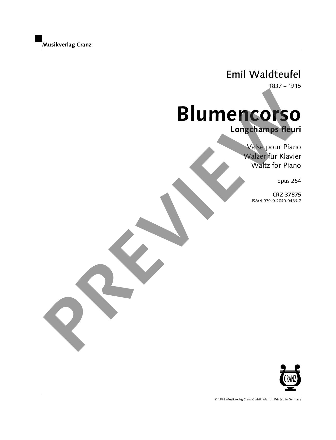 Anderes Coverbild Blumencorso op. 254 
