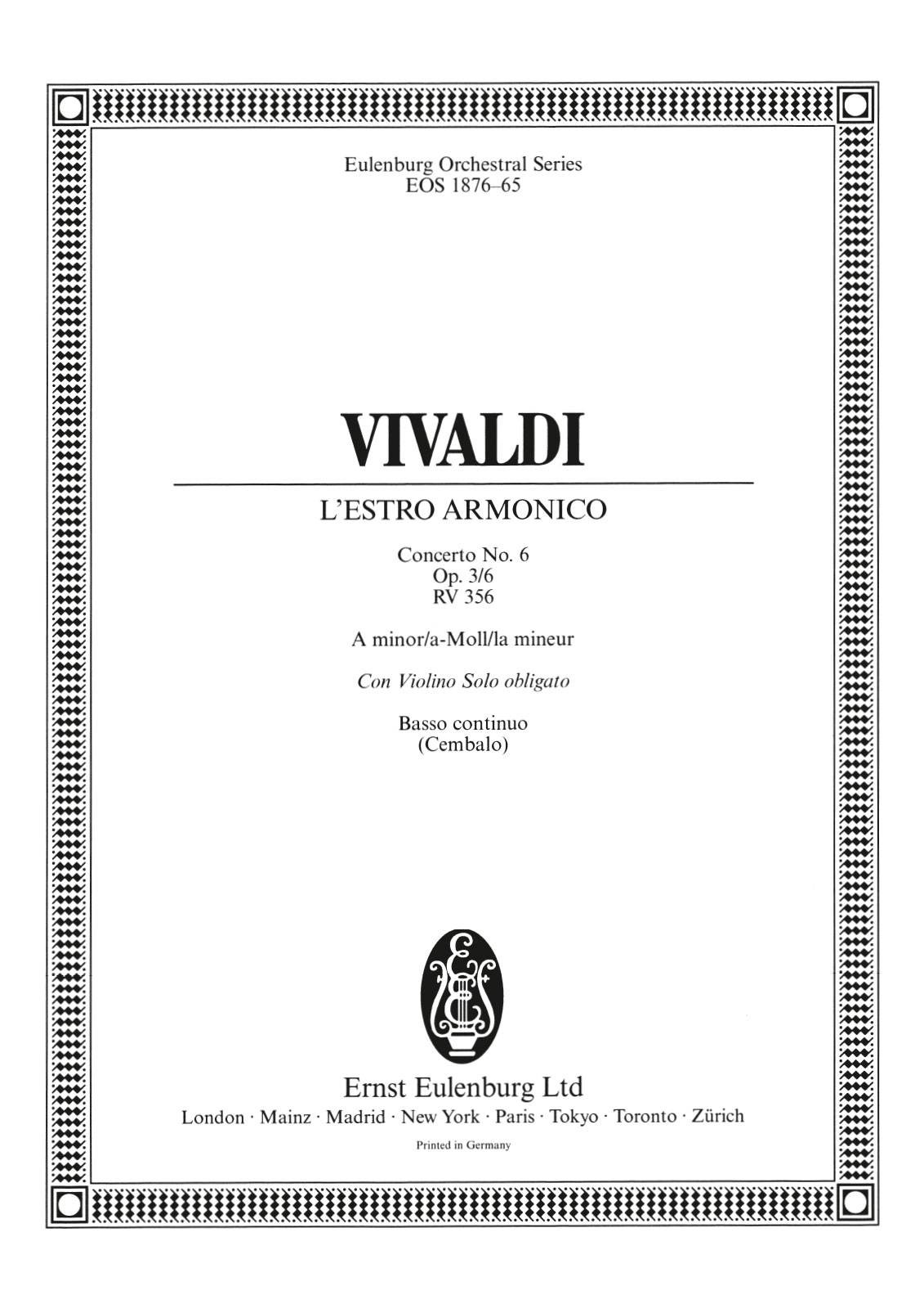 Vorderes Coverbild Concerto Nr. 6 a-moll RV 356