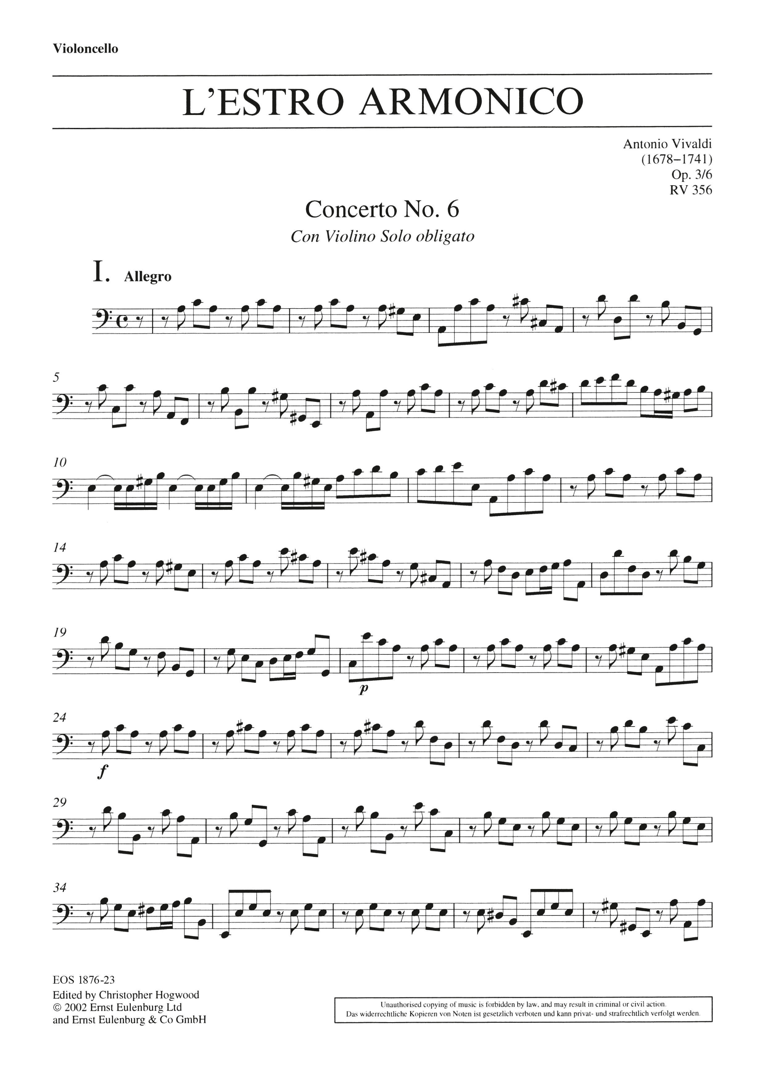 Vorderes Coverbild Concerto Nr. 6 a-moll RV 356