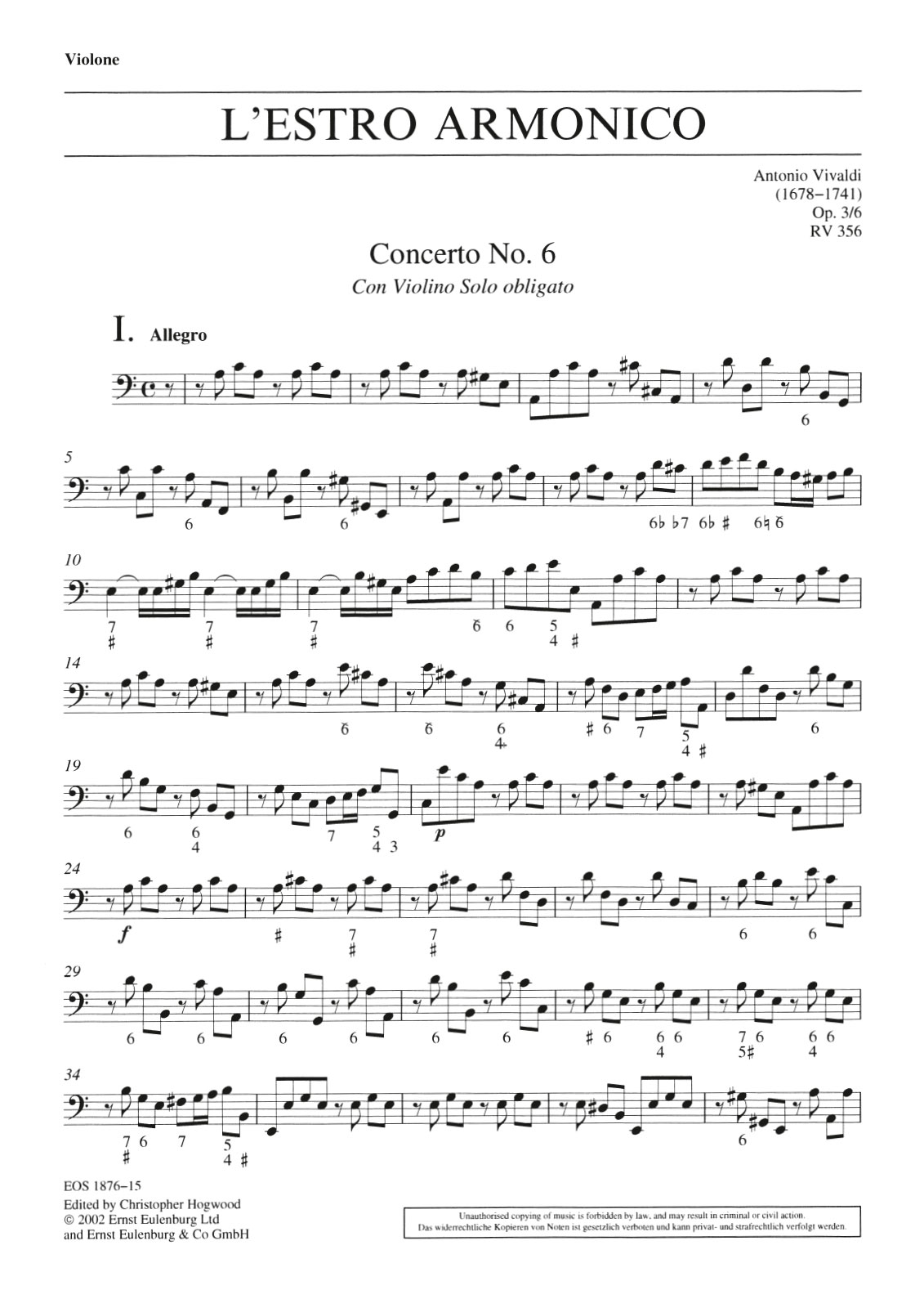 Vorderes Coverbild Concerto Nr. 6 a-moll RV 356