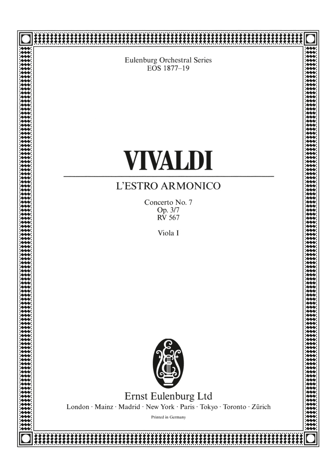 Vorderes Coverbild Concerto Nr. 7 F-dur op. 3/7 RV 567