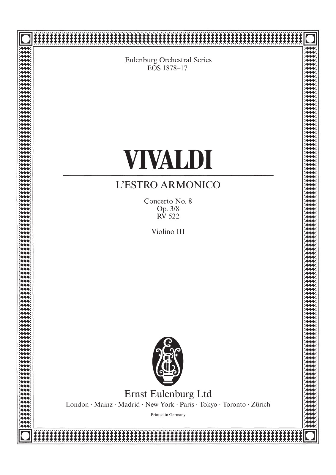 Vorderes Coverbild Concerto op. 3 Nr. 8 a-moll RV 522