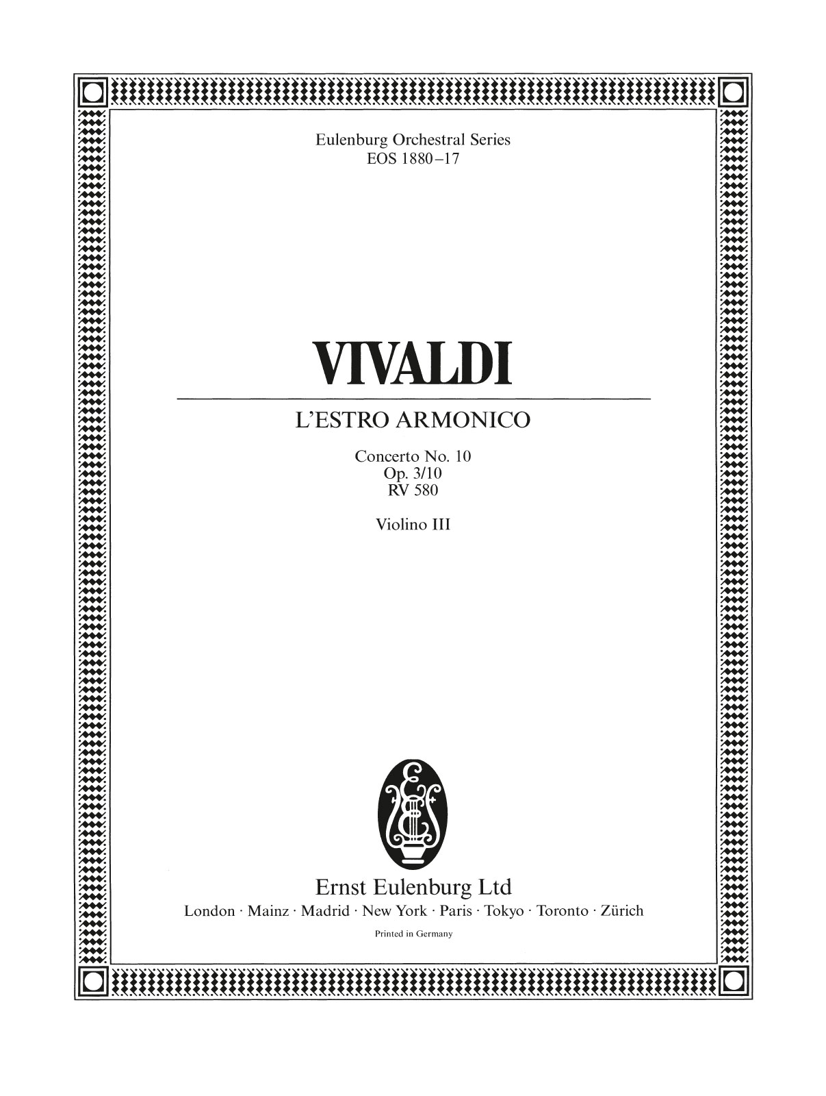 Vorderes Coverbild Concerto h-moll op. 3/10 RV 580