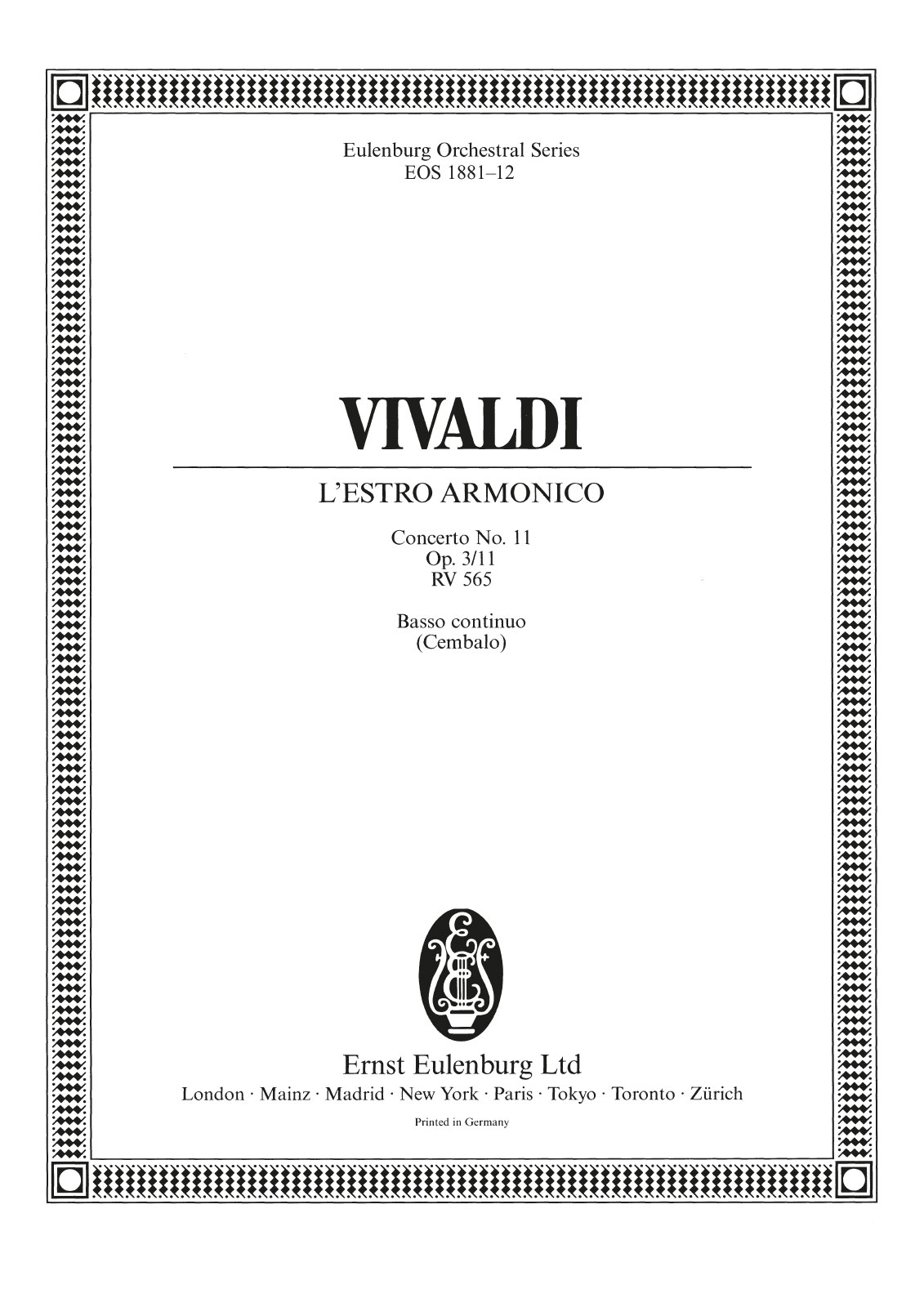 Vorderes Coverbild Concerto d-moll op. 3/11 RV 565