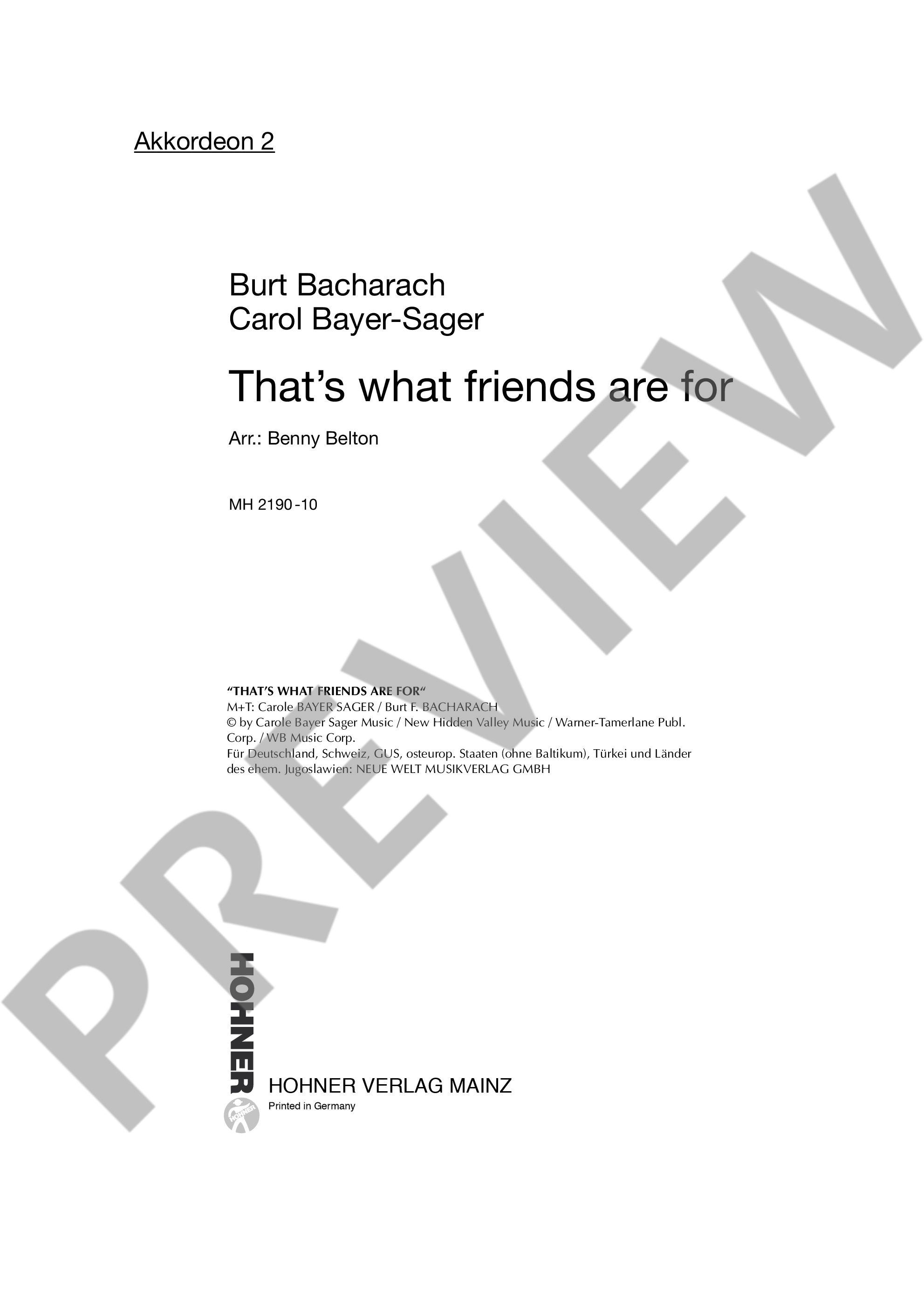 Anderes Coverbild THAT'S WHAT FRIENDS ARE FOR EP 