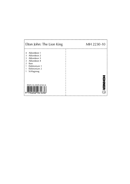 Vorderes Coverbild Der König der Löwen 