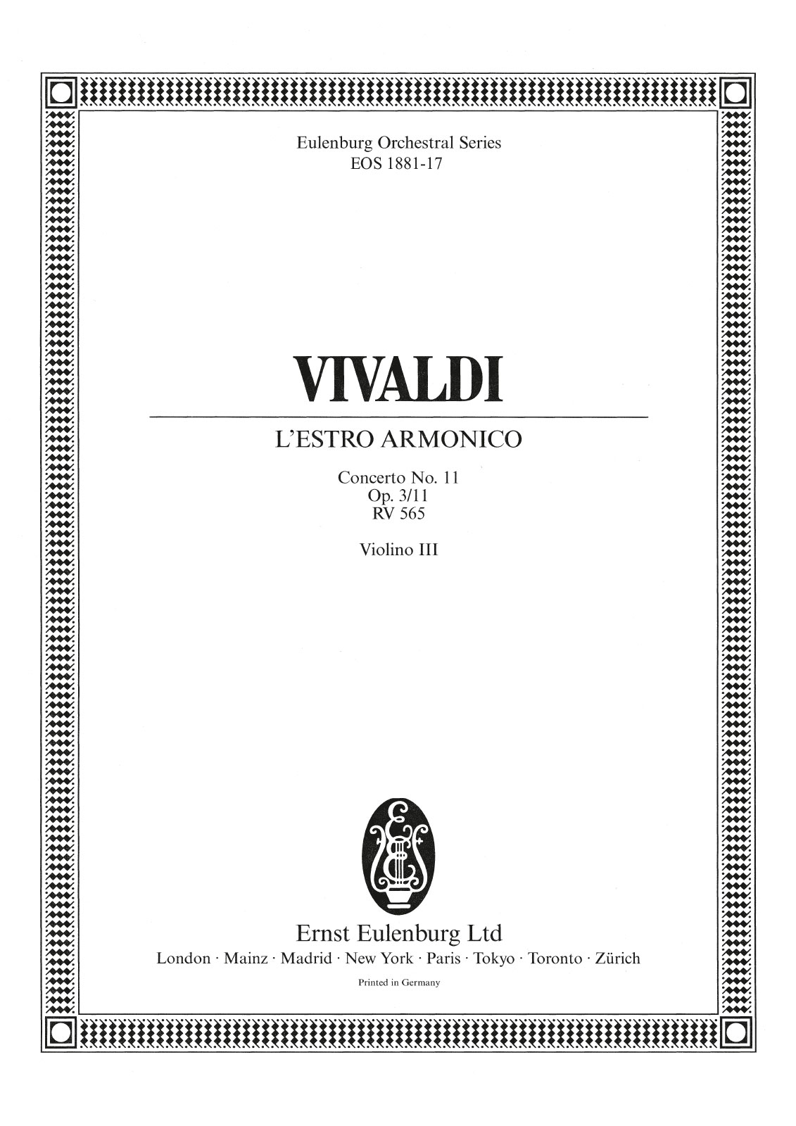 Vorderes Coverbild Concerto d-moll op. 3/11 RV 565