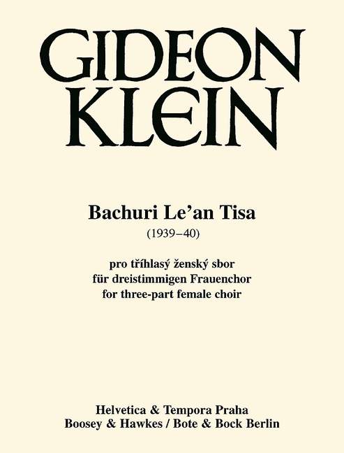 Vorderes Coverbild Bachuri Le'an Tisa 