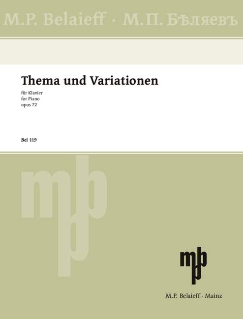 Vorderes Coverbild Thema und Variationen fis-Moll op. 72 