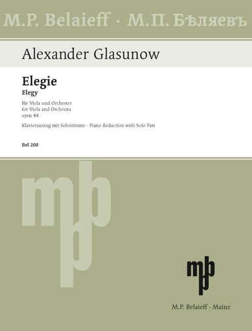 Vorderes Coverbild Elegie op. 44 