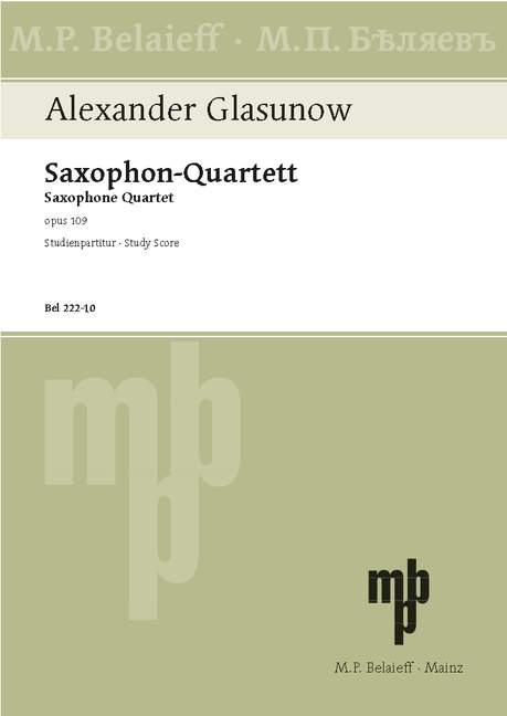 Vorderes Coverbild Saxophon Quartett B-Dur op. 109 