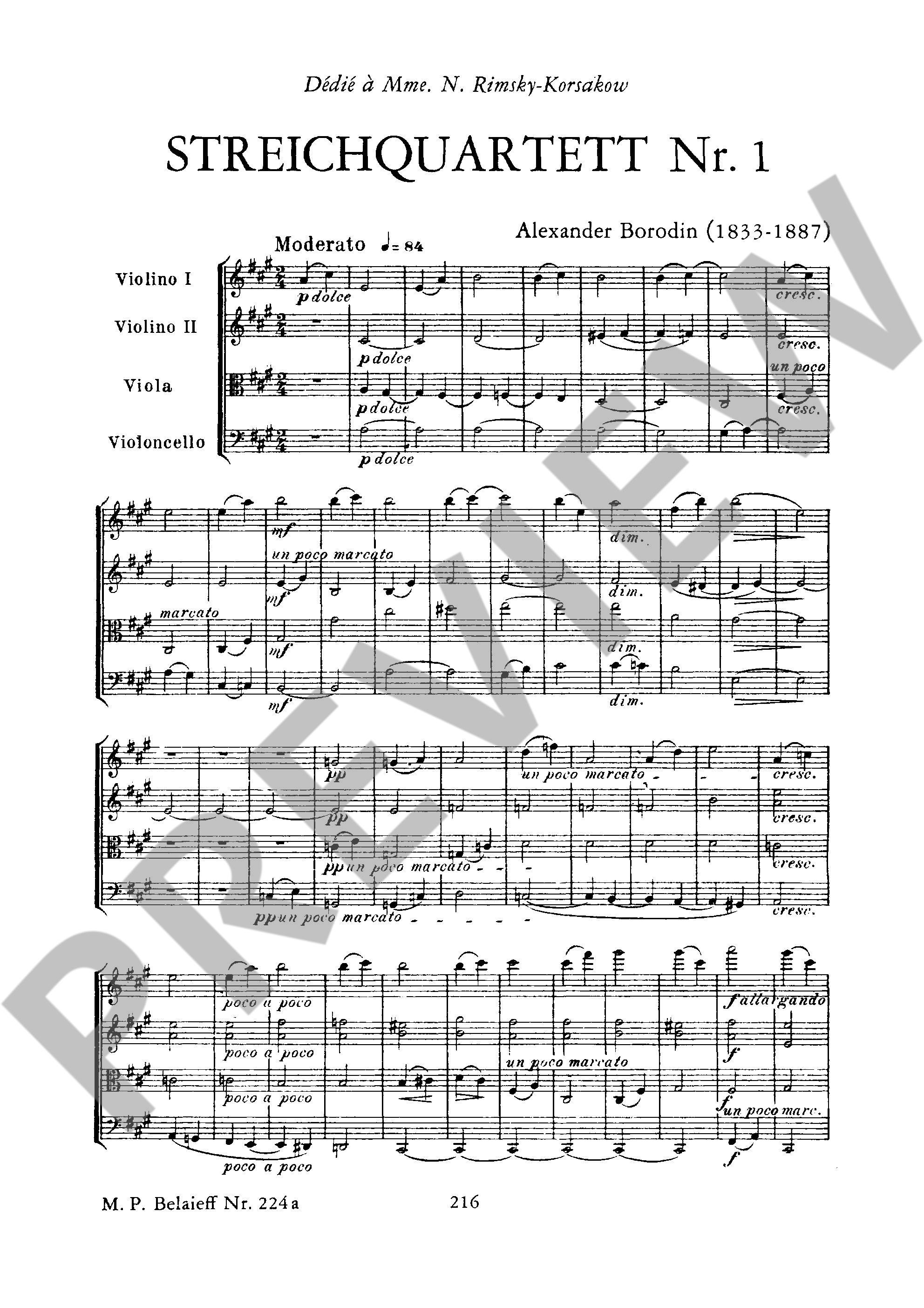 Anderes Coverbild Streichquartett Nr. 1 A-Dur 