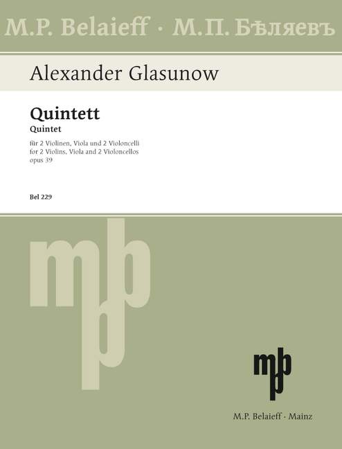 Vorderes Coverbild Quintett A-Dur op. 39 