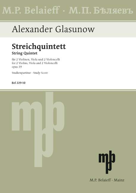 Vorderes Coverbild Quintett A-Dur op. 39 