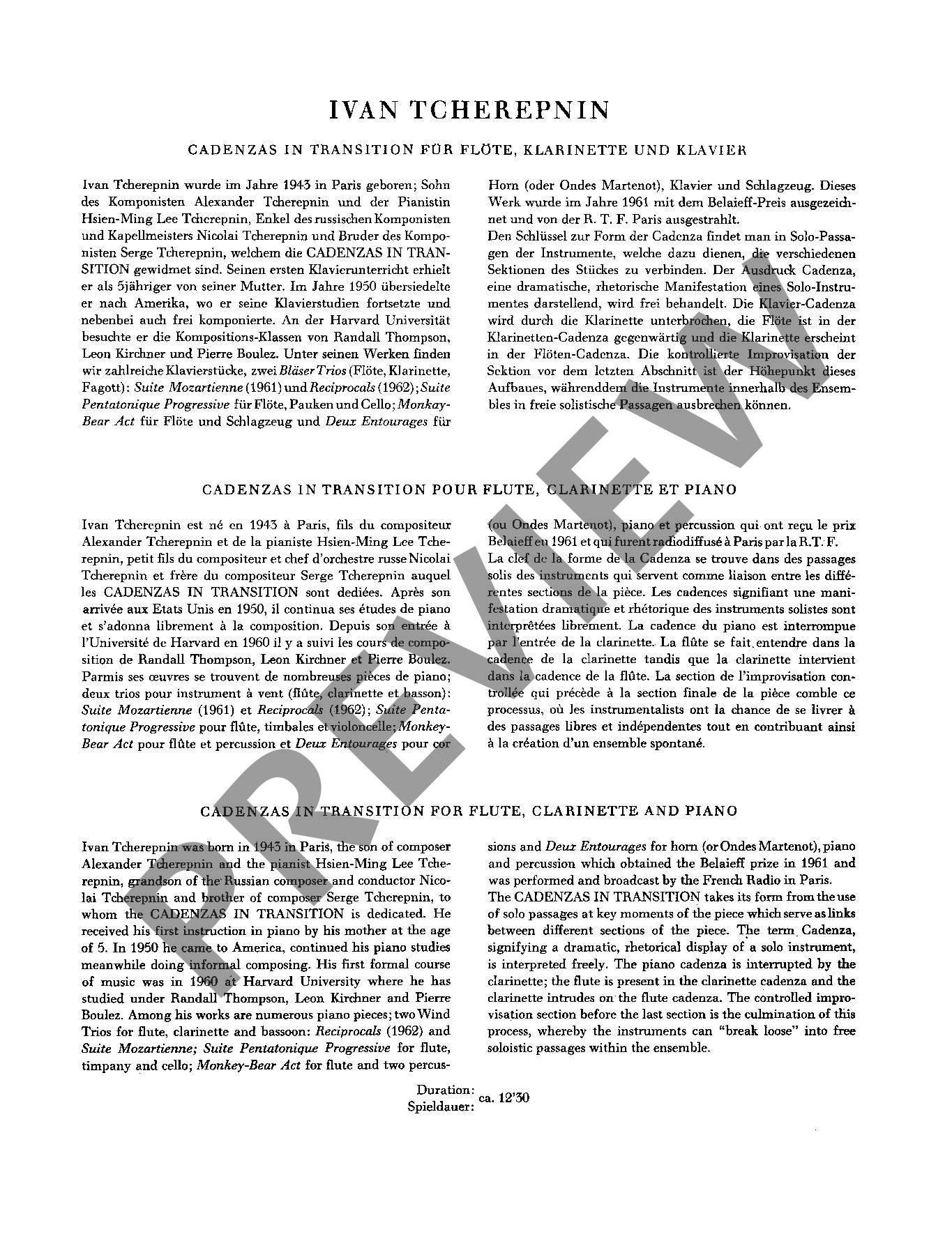 Anderes Coverbild Cadenzas in Transition 