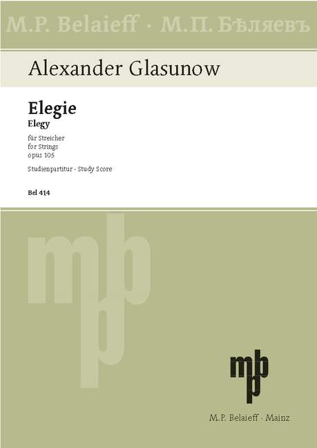 Vorderes Coverbild Elegie op. 105 