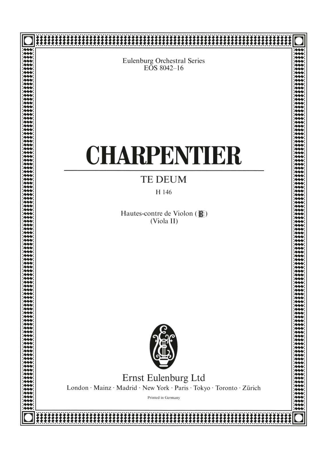 Vorderes Coverbild Te Deum D-Dur H 146