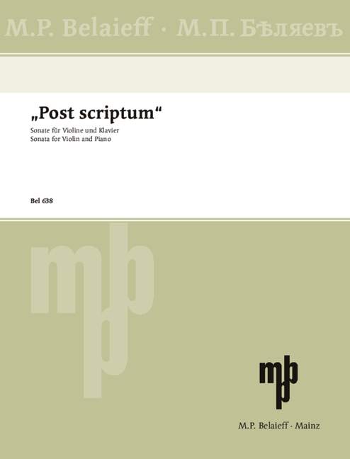 Vorderes Coverbild "Post scriptum" 