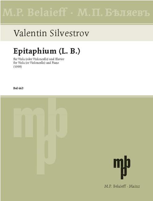 Vorderes Coverbild Epitaphium (L. B.) 