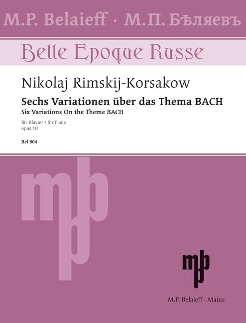 Vorderes Coverbild Sechs Variationen über das Thema B A C H op. 10 