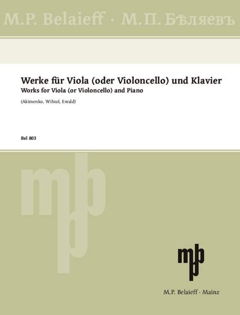Vorderes Coverbild Werke für Viola (oder Violoncello) und Klavier 