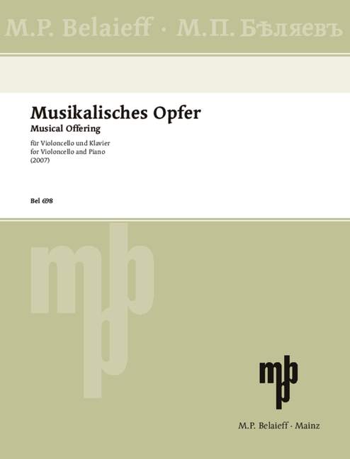 Vorderes Coverbild Musikalisches Opfer 