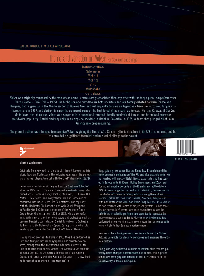 Anderes Coverbild Theme and Variation on Volver 