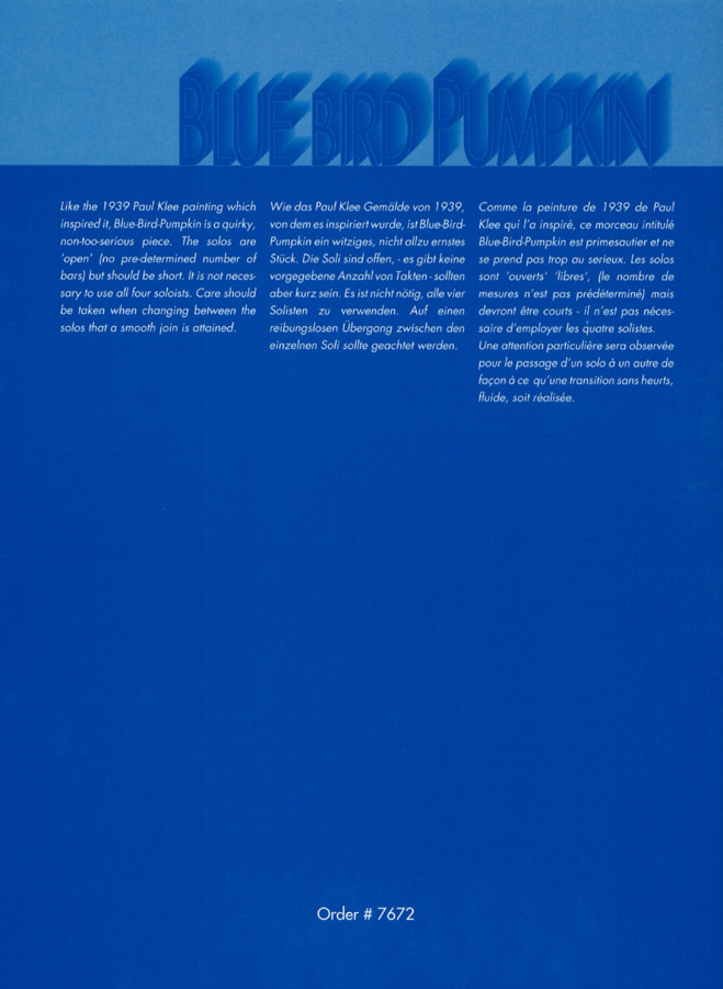 Anderes Coverbild Blue Bird Pumpkin 