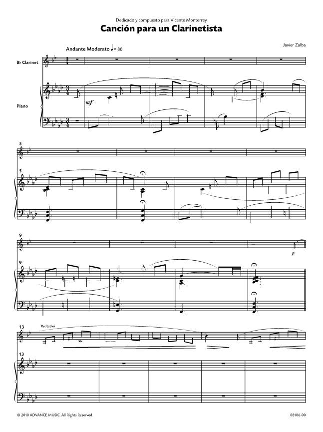 Anderes Coverbild Canción Para Un Clarinetista 