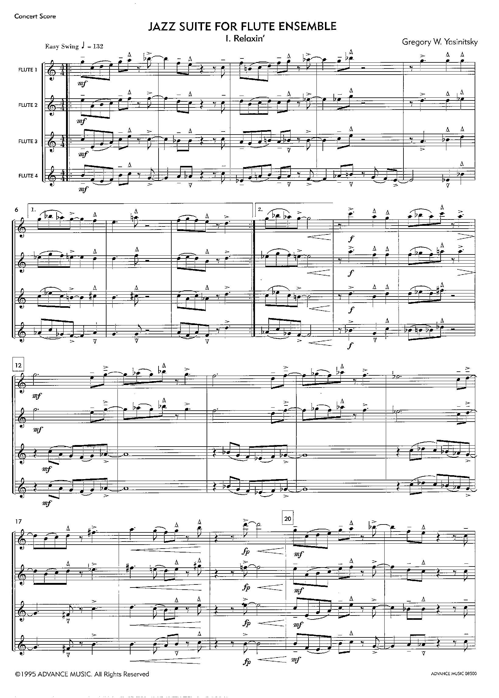 Anderes Coverbild Jazz Suite For Flute Ensemble 