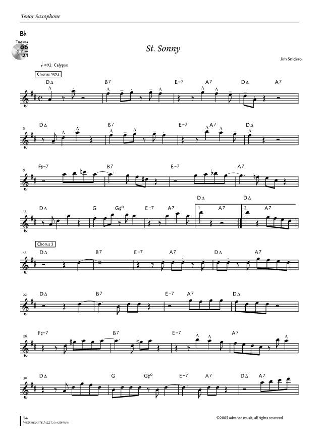 Anderes Coverbild Intermediate Jazz Conception Tenor Saxophone 