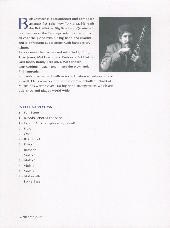 Anderes Coverbild Concertino for Tenor Saxophone, Strings & Winds 