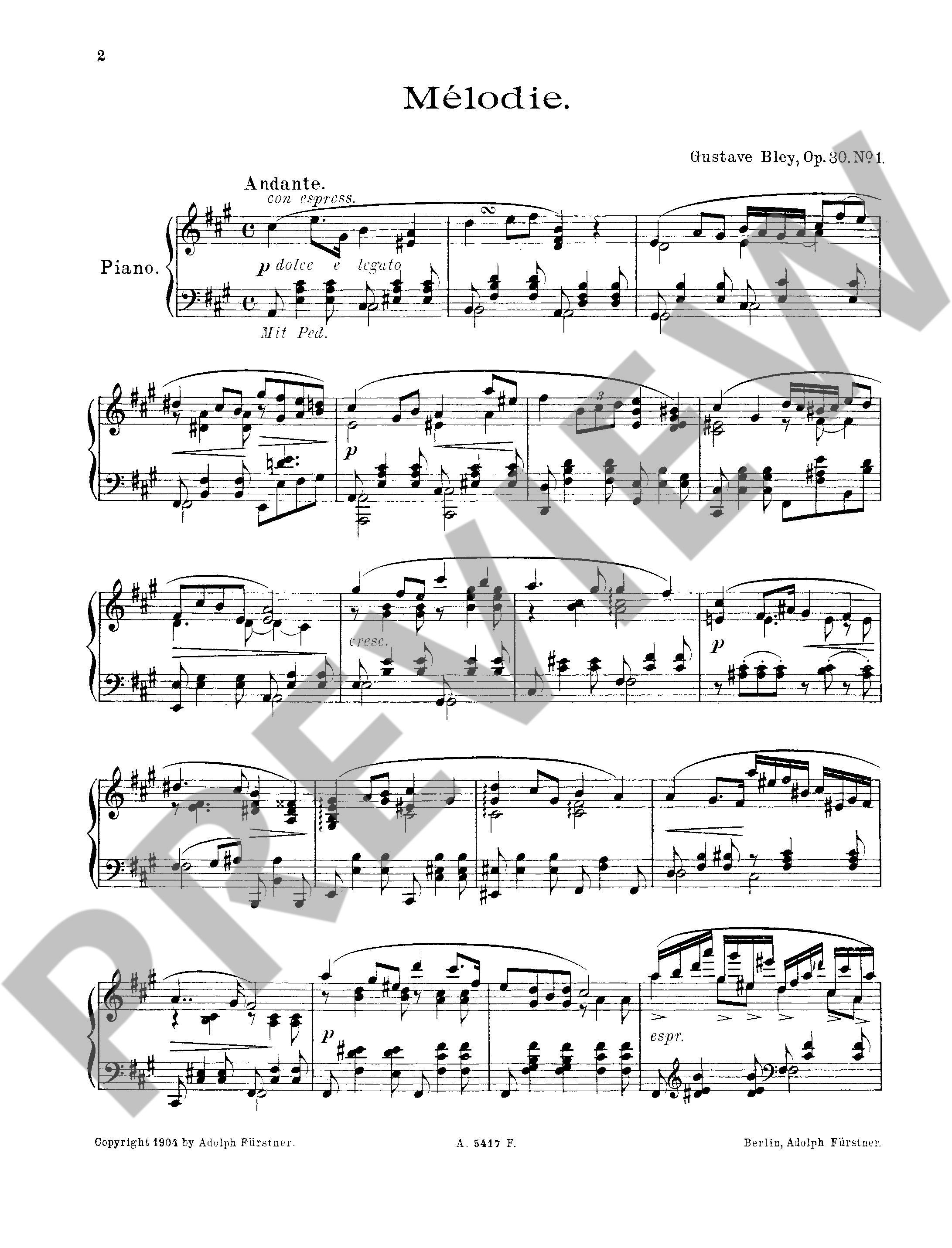 Anderes Coverbild Deux Mélodies pour Piano op. 30 