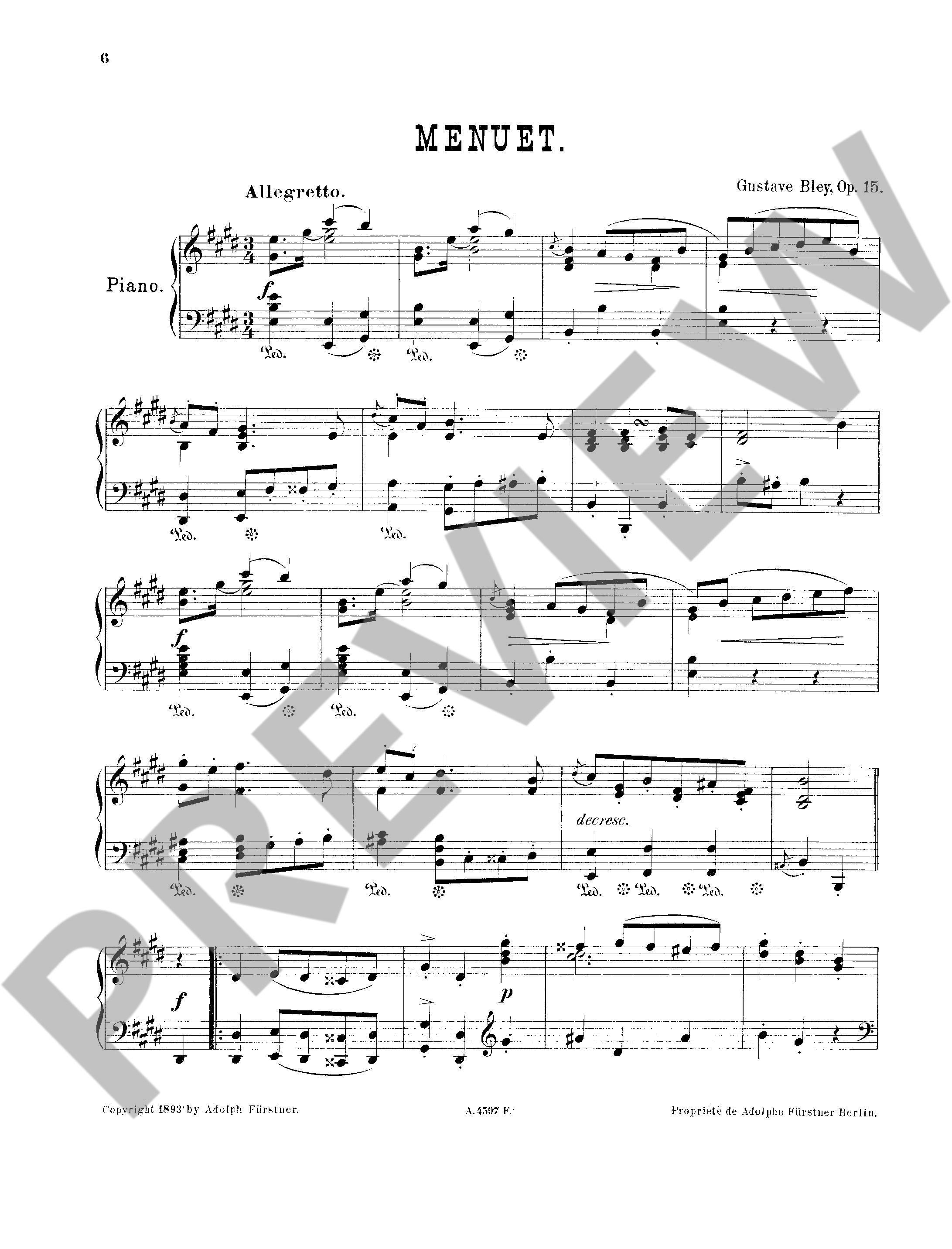 Anderes Coverbild Gavotte (F-Dur) und Menuet (E-Dur) op. 14 / op. 15 